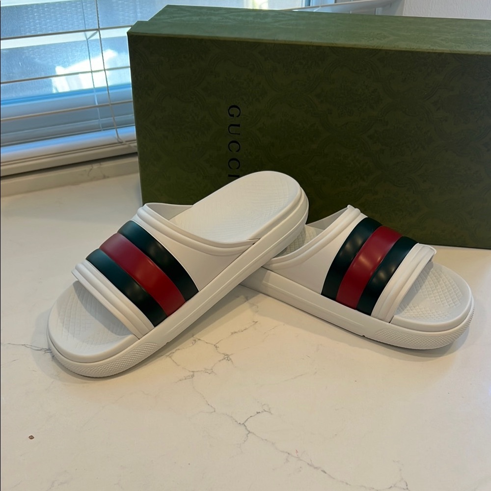 Gucci Men Ace Rubber Slides - Picture 6 of 10
